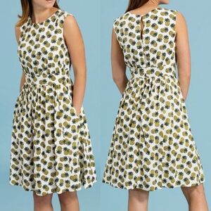Modcloth Emily and Fin Too Much Fun Dress in Pineapples Sz M